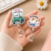 Picture of Funny Goose Badge Reel, Cute Acrylic ID Holder, Silly Animal Badge Clip, Nurse Teacher Office Gift, Goofy Goose Gift, Custom Badge Reel