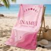 Picture of Personalized Zodiac Beach Towel, Custom Name Astrology Pool Towel, Celestial Moon Phase Summer Towel, Boho Horoscope Beach Towel Gift