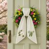 Picture of Personalized Magnolia Door Sash for Wreath, Custom Monogram Magnolia Bow, Front Door Decor, Magnolia Porch Decoration, Farmhouse Summer Door