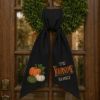 Picture of Personalized Fall Wreath Sash Bow, Custom Door Wreath Bow, Embroidered Pumpkin Wreath Sash, Autumn Front Door Decor, Thanksgiving Decor