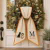 Picture of Personalized Fall Family Sash, Dog & Home Embroidered Monogram Sash, Dog Embroidered Sash Wreath, Pet Lover Housewarming Gift for Family