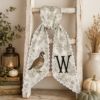 Picture of Personalized Quail Wreath Sash, Quail Hunting Monogram Sash, Custom Initial Bird Wreath Bow, Fall Thanksgiving Sash, Farmhouse Hostess Gift