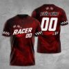 Picture of Personalized Racing Shirt, Custom Racer Name & Number T-Shirt, Checkered Flag Race Tee, Motorsport Gift, Adult Kids Racing Team Shirt