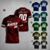 Picture of Personalized Racing Shirt, Custom Racer Name & Number T-Shirt, Checkered Flag Race Tee, Motorsport Gift, Adult Kids Racing Team Shirt