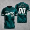 Picture of Personalized Racing Shirt, Custom Racer Name & Number T-Shirt, Checkered Flag Race Tee, Motorsport Gift, Adult Kids Racing Team Shirt