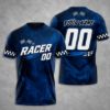 Picture of Personalized Racing Shirt, Custom Racer Name & Number T-Shirt, Checkered Flag Race Tee, Motorsport Gift, Adult Kids Racing Team Shirt
