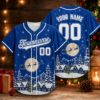 Picture of Personalized Christmas Baseball Jersey, Custom Name Number Team Shirt, Santa Sleigh Holiday Jersey, Family Holiday Gift, Unisex Sports Top