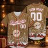 Picture of Personalized Christmas Baseball Jersey, Custom Name Number Team Shirt, Santa Sleigh Holiday Jersey, Family Holiday Gift, Unisex Sports Top