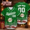 Picture of Personalized Christmas Baseball Jersey, Custom Name Number Team Shirt, Santa Sleigh Holiday Jersey, Family Holiday Gift, Unisex Sports Top