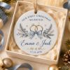 Picture of Personalized First Christmas Married Ceramic Ornament, Custom Names Wedding Date, Newlywed Couple Keepsake, Wedding Christmas Gift 2026