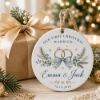 Picture of Personalized First Christmas Married Ceramic Ornament, Custom Names Wedding Date, Newlywed Couple Keepsake, Wedding Christmas Gift 2026