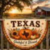 Picture of Personalized Texas Fall Garden Flag, Custom State Pumpkin Sunflower Yard Flag, Autumn Harvest Decor, Grateful Blessed Thanksgiving Flag