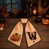 Picture of Halloween Embroidered Wreath Sash Bow, Personalized Monogram Door Wreath Sash, Pumpkin Embroidery,Custom Halloween Decor Sash Wreath Pumpkin