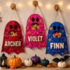 Picture of Personalized Trick or Treat Bag for Kids, Custom Name Ghost Halloween Candy Bag, Halloween Tote, Reusable Toddler Treat Sack Halloween Bag