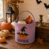 Picture of Personalized Halloween Basket, Custom Name Trick or Treat Bag, Kids Halloween Candy Bucket, Ghost Pumpkin Basket, Halloween Gift for Kids