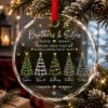 Picture of Personalized Brothers and Sisters Ornament, Custom Sibling Christmas Ornament, Family Tree Glass Ornament, Brother Sister Christmas Gift