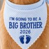 Picture of Big Brother Dog Bandana, Pregnancy Announcement Pet Bandana, Embroidered Puppy Scarf, Striped Dog Bandana, Baby Reveal Dog Accessory