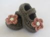 Picture of CROCHET PATTERN - Mary Jane Booties - PDF pattern, crochet shoes, slippers, newborn baby shoes, baby girl, baby shower gift, baby booties