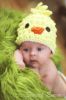 Picture of CROCHET PATTERN - Spring Chick Beanie with BONUS Hairbow Tutorial - (6 sizes included) Digital Download newborn baby hat photo prop