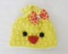 Picture of CROCHET PATTERN - Spring Chick Beanie with BONUS Hairbow Tutorial - (6 sizes included) Digital Download newborn baby hat photo prop