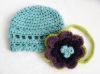 Picture of Baby Girl CROCHET PATTERN - Blueberry Muffin Beanie / Headband & Leg Warmers - 4 sizes included, PDF instant download, photo prop flower hat