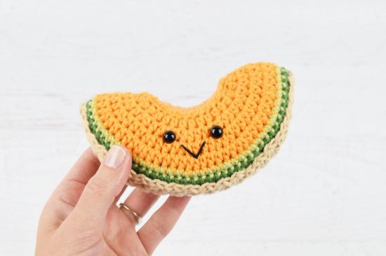 Picture of Amigurumi CROCHET PATTERNS - Fruit patterns: Cantaloupe Slice Kawaii food