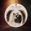 Picture of Personalized Halloween Wedding Ornament 2026, Gothic Skeleton Couple Keepsake, Custom Names Date, Till Death And Beyond Gift for Newlyweds