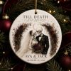 Picture of Personalized Halloween Wedding Ornament 2026, Gothic Skeleton Couple Keepsake, Custom Names Date, Till Death And Beyond Gift for Newlyweds